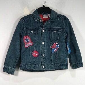 Marvel Spiderman Denim Jacket, Boy's Size 7/8 - Blue